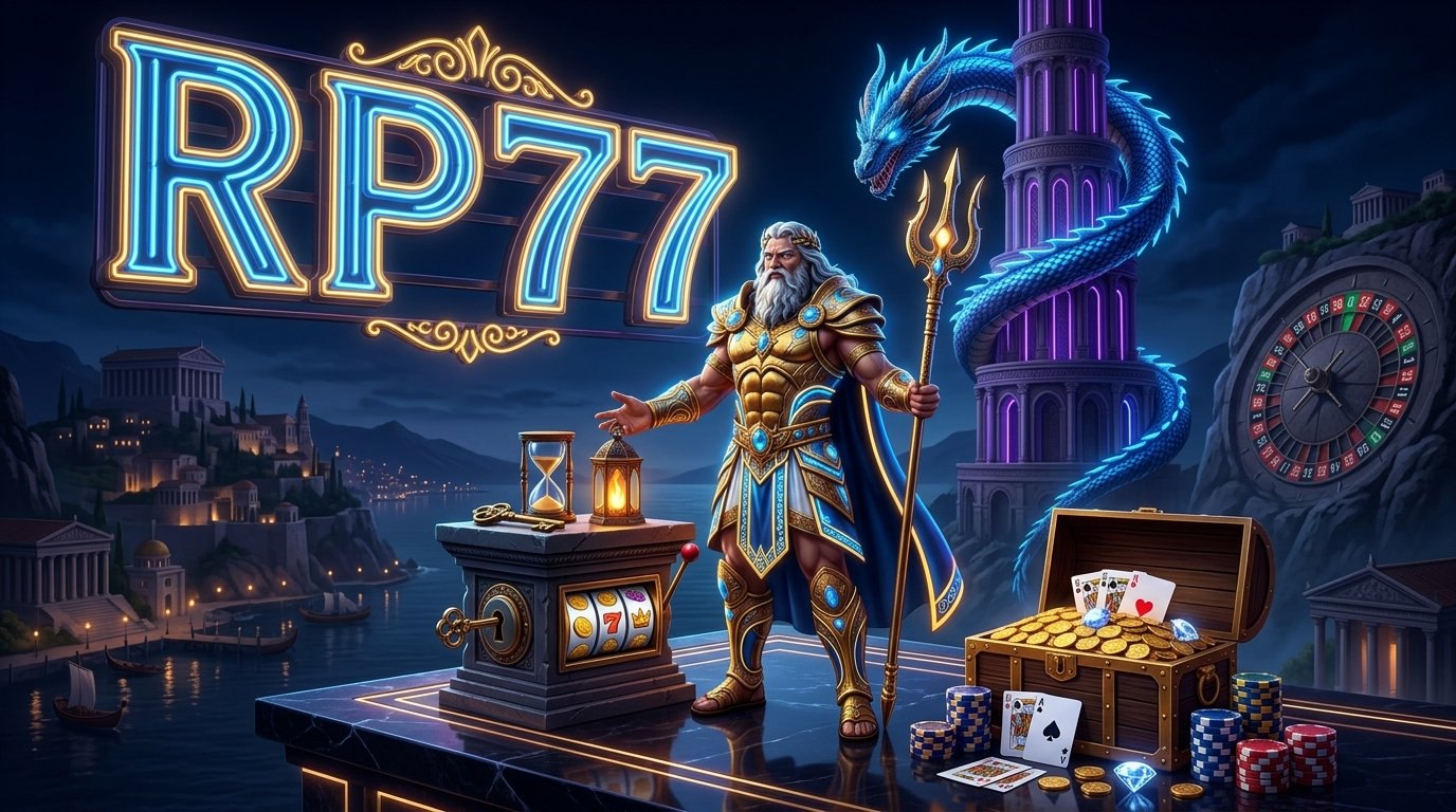 Halaman panduan RP77 berisi langkah membaca ketentuan promo dan anggaran hiburan